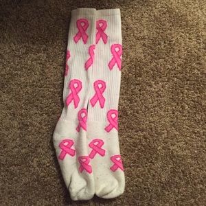 Pink ribbon socks