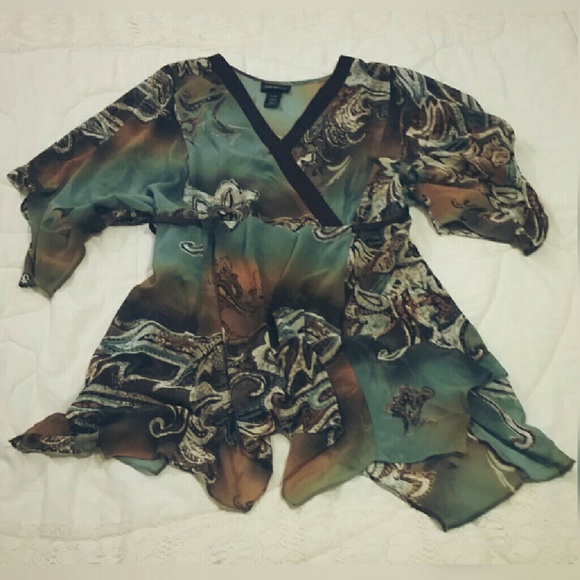 Gorgeous Earth Tone sheer tunic