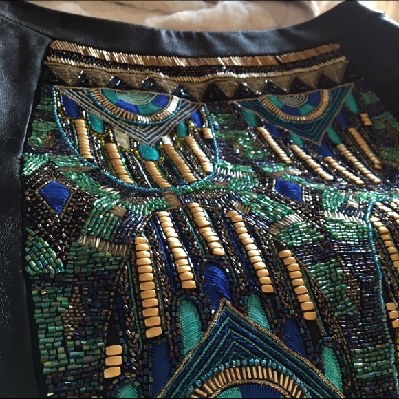 Kora Rae leather beaded mini skirt - Picture 2 of 7