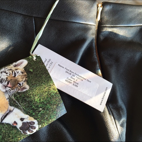 Kora Rae leather beaded mini skirt - Picture 4 of 7