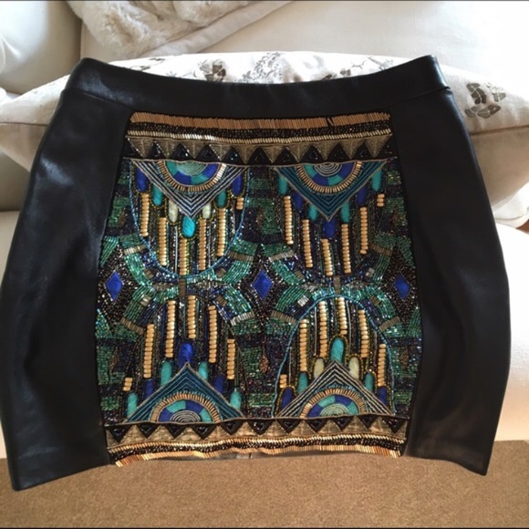 Kora Rae leather beaded mini skirt - Picture 5 of 7