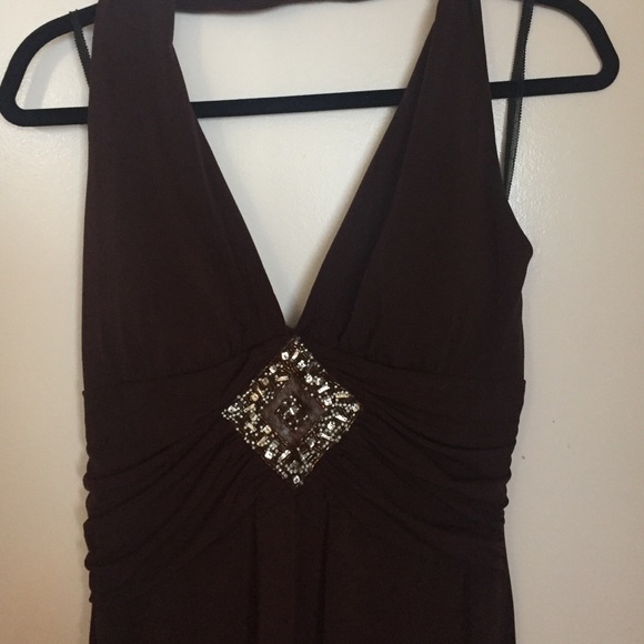 Brown halter dress