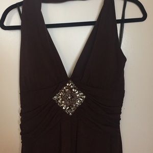 Brown halter dress