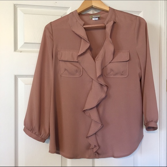 Tops - Blush Blouse with Ruffles Tops - Blush Blouse with Ruffles
