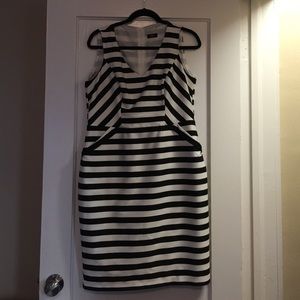 F+F black and white striped dress