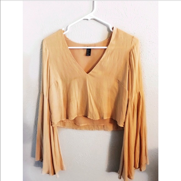 Forever21 Cropped Bell Sleeve Top