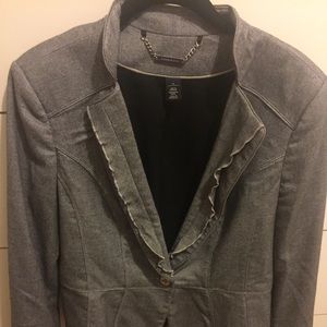 White House black market 1 button gray blazer