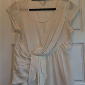 Cream Banana Republic cap-sleeve blouse