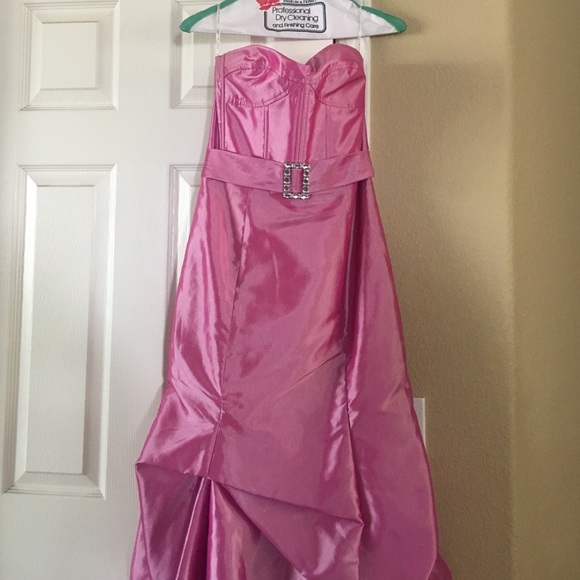 Pink strapless dress