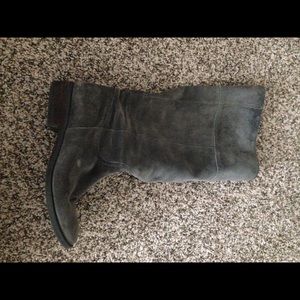 J.Crew grey leather mid-calf boot