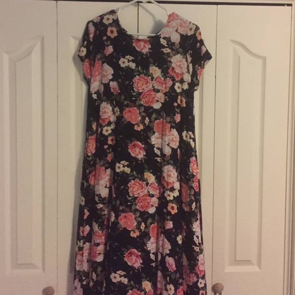 mid maxi dress, multi floral print with pockets