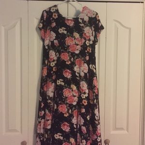 mid maxi dress, multi floral print with pockets