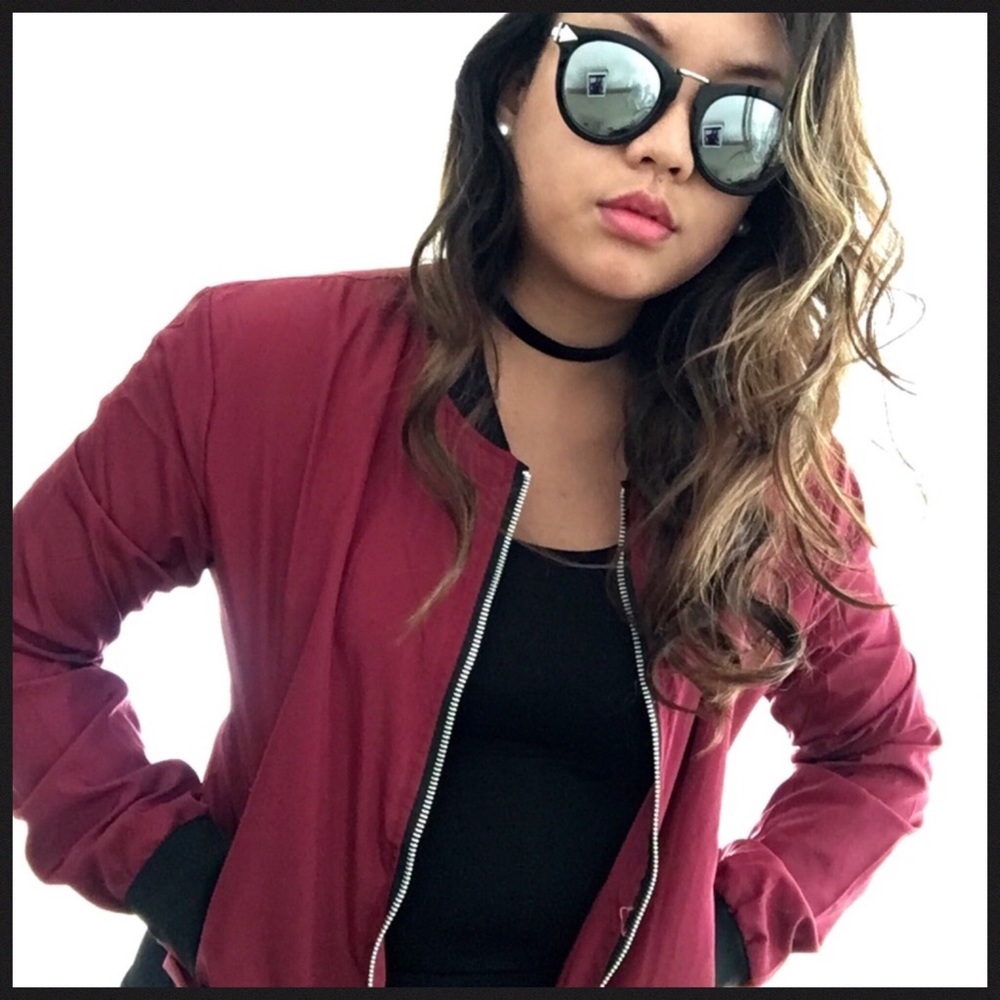 🖤 Last 2! RED BOMBER bomber jacket - Picture 1 of 8