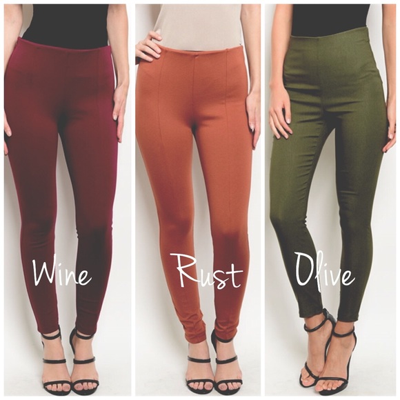 High Waisted Skinny Stretch Pants - Picture 3 of 3