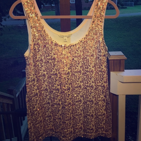 Banana Republic Gold Sequin Top