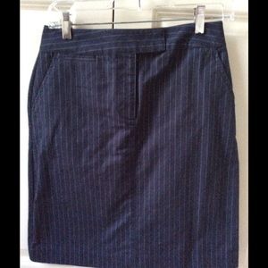 Talbots Navy Pinstriped Stretch Pencil Skirt - 4P