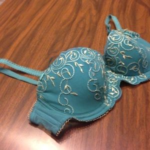 Gold-Detailed Lingerie Bra