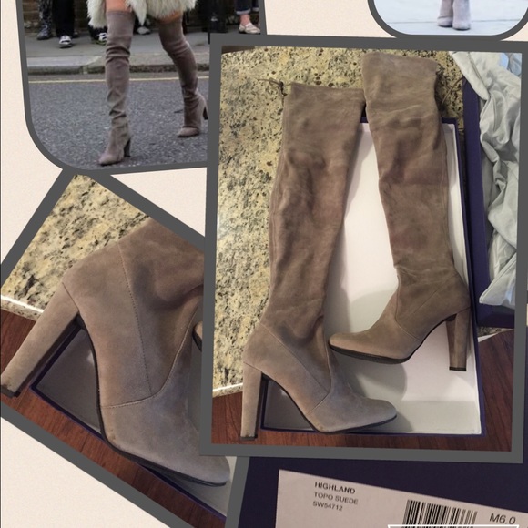 EUC Stuart Weitzman highland topo suede  size 6M