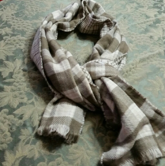 Beige and White Scarf/ Drape Wrap