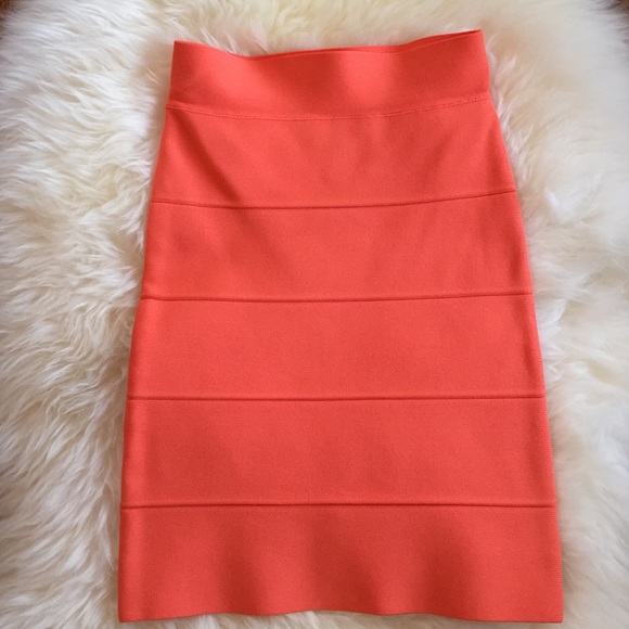 BCBGMAXAZRIA Bandage Skirt, Orange - Picture 2 of 3
