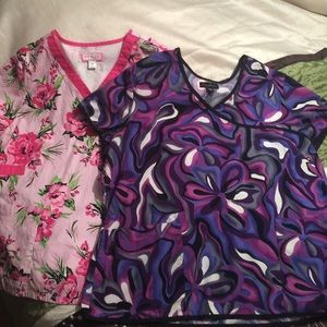 Koi and Peaches scrub tops