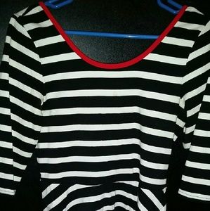 Black and white stripped dress