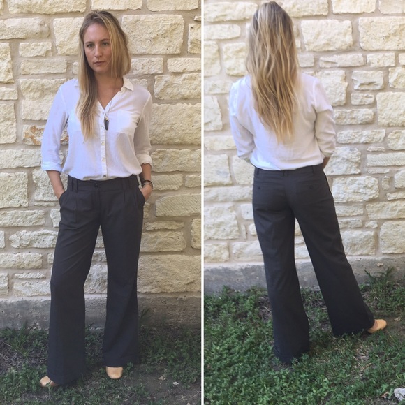 Flared brown dress pants