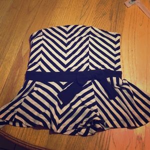Forever 21 strapless black and white top