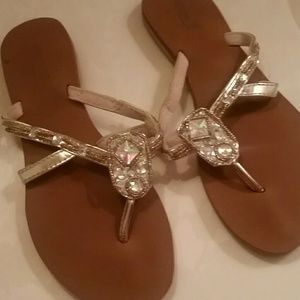 Gold and brown sandals