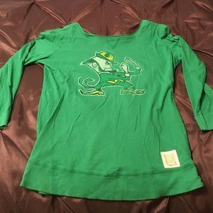 Retro Brand Notre Dame 3/4 Slv w back scoop neck