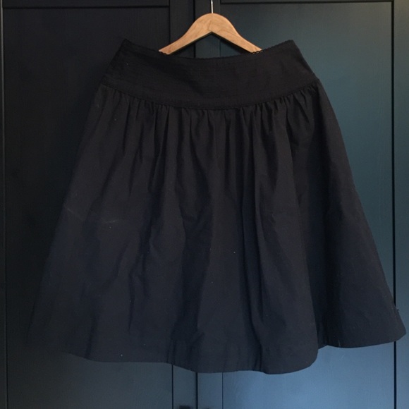 Maeve full midi skirt black cotton -Anthropologie
