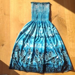 Blue tube top dress