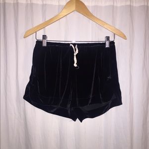 Black velvet shorts