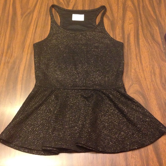 Peplum Top, Gold Threading