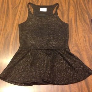 Peplum Top, Gold Threading