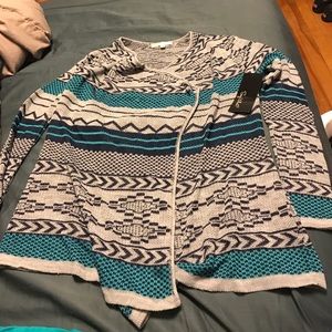 Beautiful gray and blue cardigan