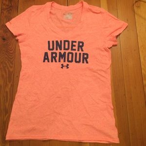 Neon peach under armour shirt
