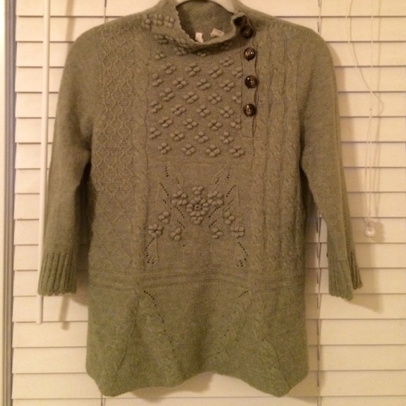 Anthropologie moth sage green wool sweater