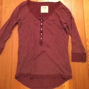 Maroon A&F 3/4 sleeve shirt