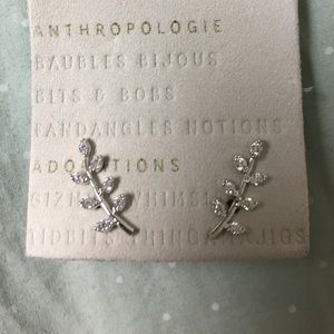 Anthropologie Silver Vine Ear Climbers