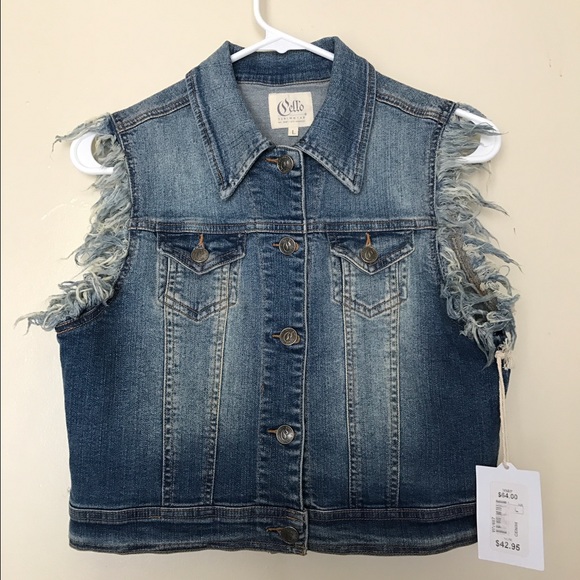Cello sleeveless denim jacket