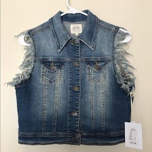 Cello sleeveless denim jacket