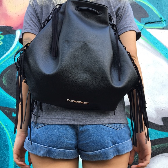 Victoria's Secret Handbags - NWT VICTORIAS SECRET FRINGE VEGAN LEATHER BACKPACK