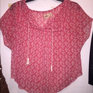 flowy pink/salmon shirt with tassels!!!