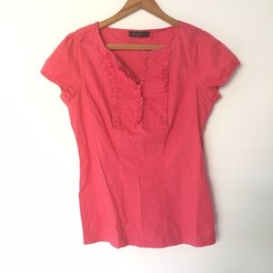 The Limited spring top!  pink w/ ruffles Medium