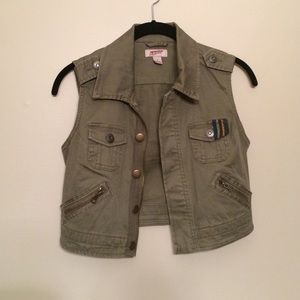 Juniors Arizona Jean Army Green Vest Size Small
