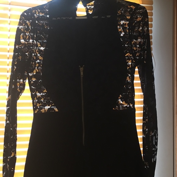 Lace Bodycon Turtleneck Dress Formal - Picture 3 of 4