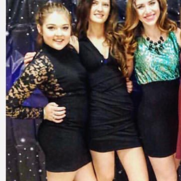 Lace Bodycon Turtleneck Dress Formal - Picture 4 of 4