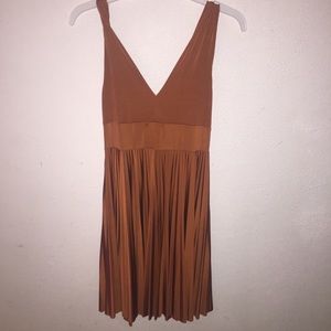 Copper pleated dress..
