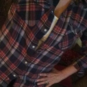 American Eagle boyfriend snap front shirt